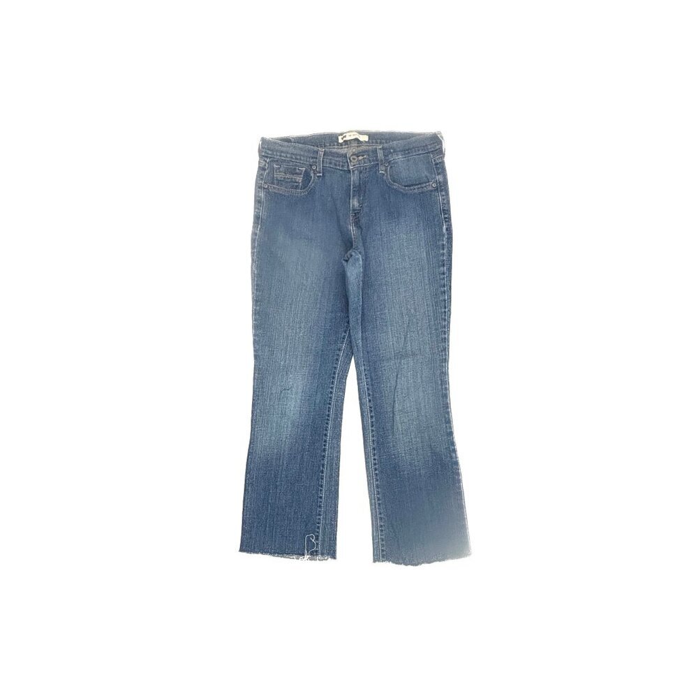 Levi's Jeans Women 8P Blue 515 Bootcut Raw Hem‎ Dark Wash Denim